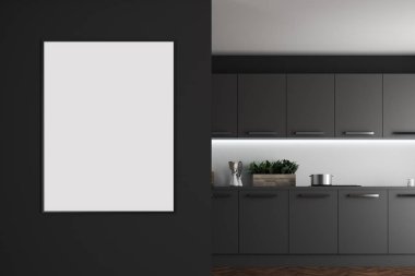 Siyah mutfak iç, poster