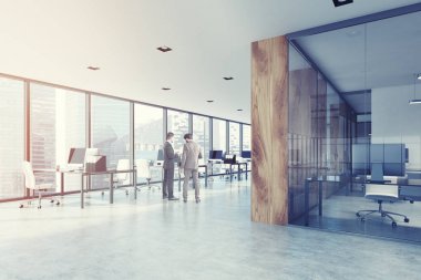 Loft açık alan ofis iç, ahşap, tonda