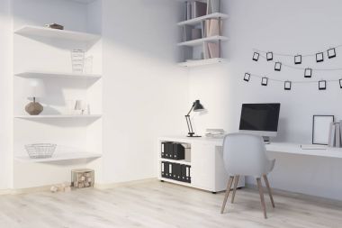Modern ev ofis iç, bilgisayar