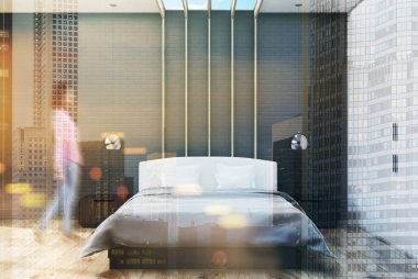 Tonda gri yatak odası iç