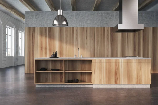 Hafif ahşap mutfak tezgahı