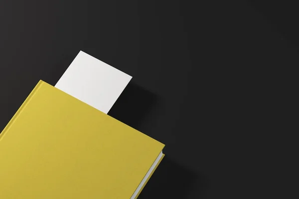 하얀 책갈피와 노란색 책 — 스톡 사진