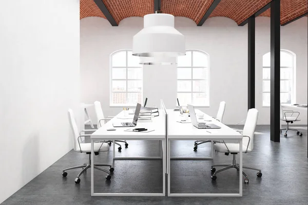 Brick ceiling open space office interior