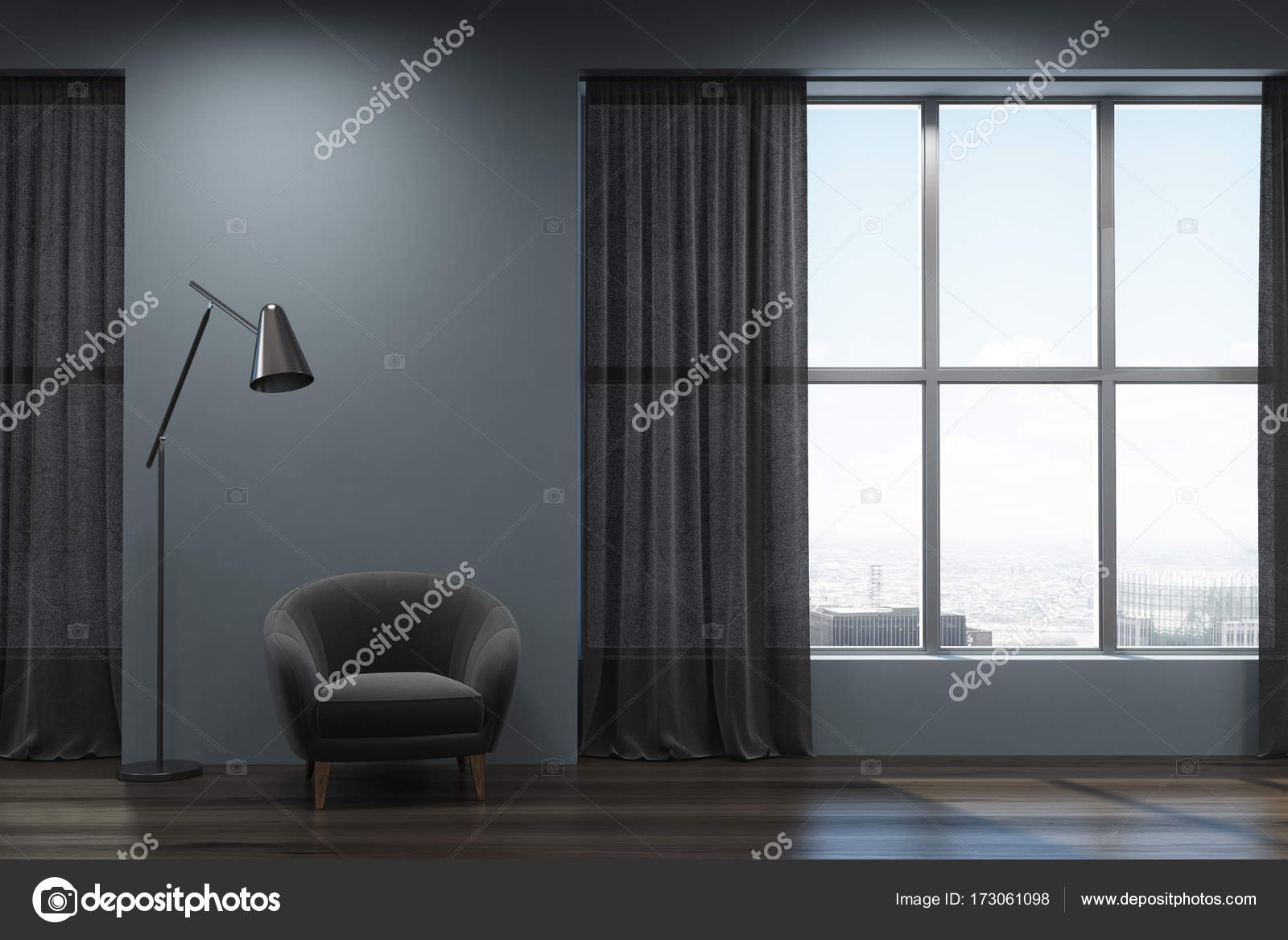 Wohnzimmer Schwarz Grau, schwarz grau wohnzimmer sessel — stockfoto © denisismagilov #173061098, Design ideen