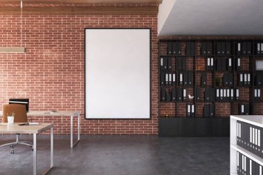 Tuğla açık alan ofis, poster