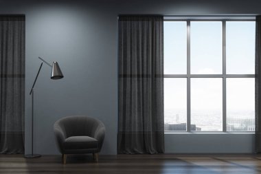 Siyah gri oturma odası koltuk