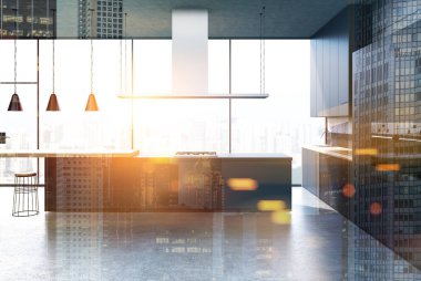 Bar standı siyah mutfak iç tonda