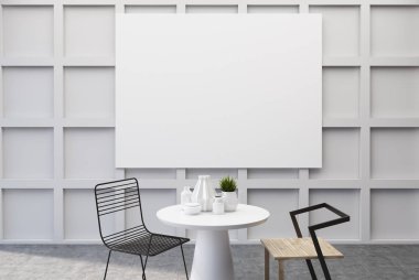 Beyaz yemek odası, poster, özgün tablo