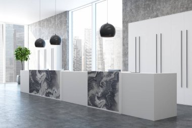 Beton, mermer office köşe, Resepsiyon yakın çekim