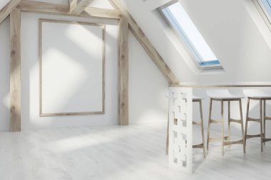 Tavan arası mutfak bir çizgiyle poster