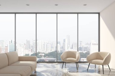 Beyaz oturma odası, beyaz kanepe, çatı