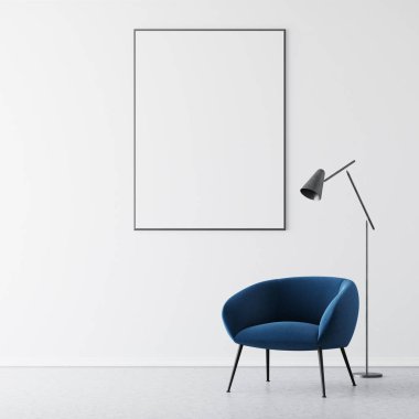 Boş oda, mavi koltuk, poster