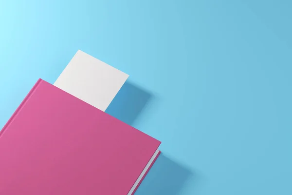 Livro rosa com marcador branco — Fotografia de Stock