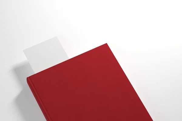 Beyaz yer işareti ile kırmızı planlayıcısı — Stok fotoğraf