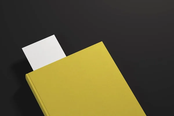 Yellow planner with white bookmark — Stock Photo, Image