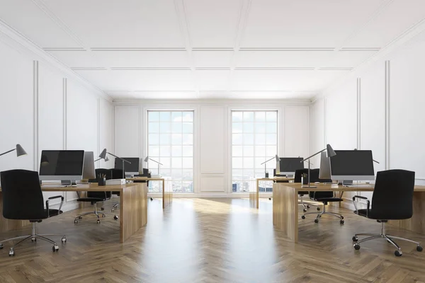 White open space office interior — Stock Photo, Image