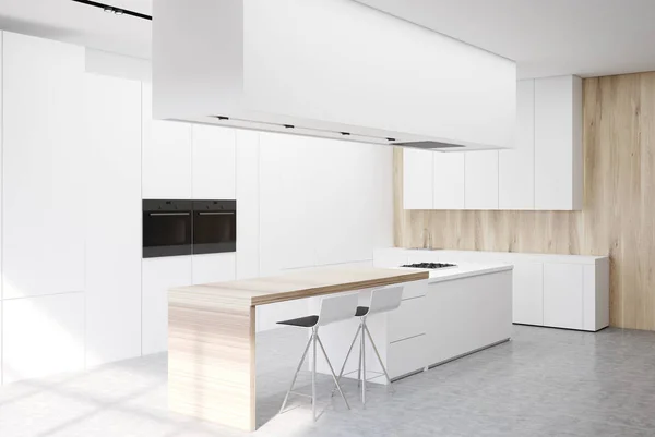 Lüks beyaz mutfak yan — Stok fotoğraf