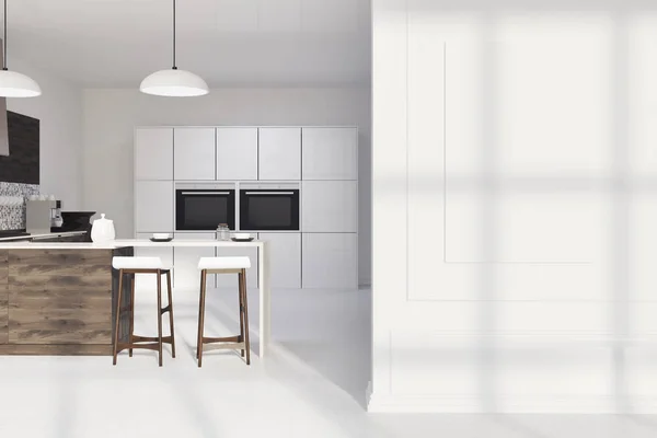 Mosaic kitchen, white poster, wood — Stock Photo, Image