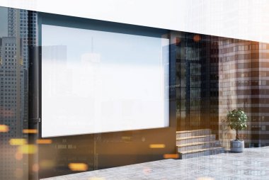 Cafe dış, yatay poster, tonda yan