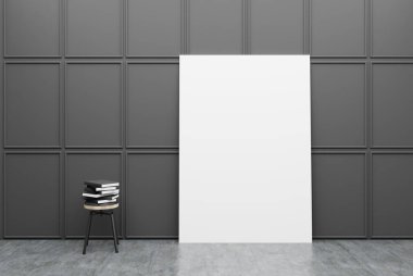 Kitap ve bir poster ile gri Oda