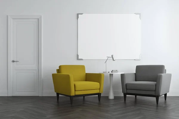 Sárga és szürke fotelek, poszter — Stock Fotó