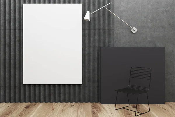 Black chair and a poster, black — Stock Photo, Image