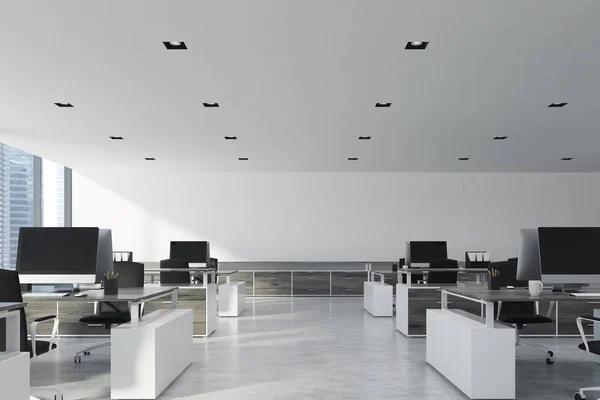 White ceiling open space office