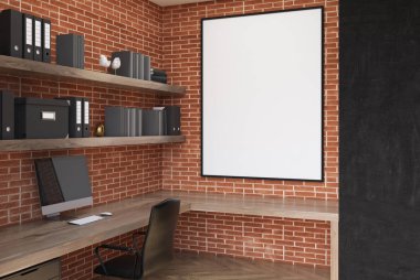 Tuğla CEO'su ofis iç, poster yan