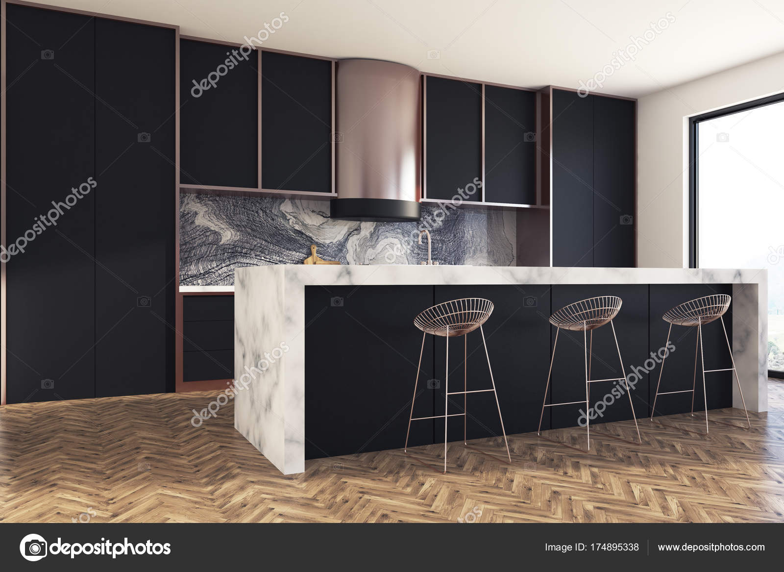 Preto E M Rmore Cozinha Barra Lateral Stock Photo Denisismagilov Preto E M Rmore Cozinha Barra Lateral Stock Photo Denisismagilov