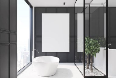 Gri banyo, poster, ağaç yan