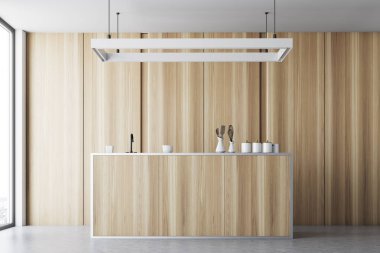 Ahşap mutfak iç, tezgah