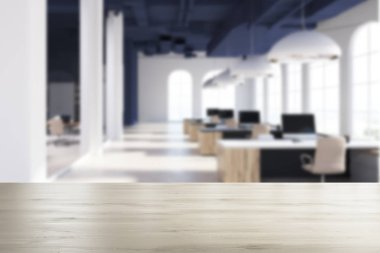 Açık alan ofis, kemer windows, lamba beyaz