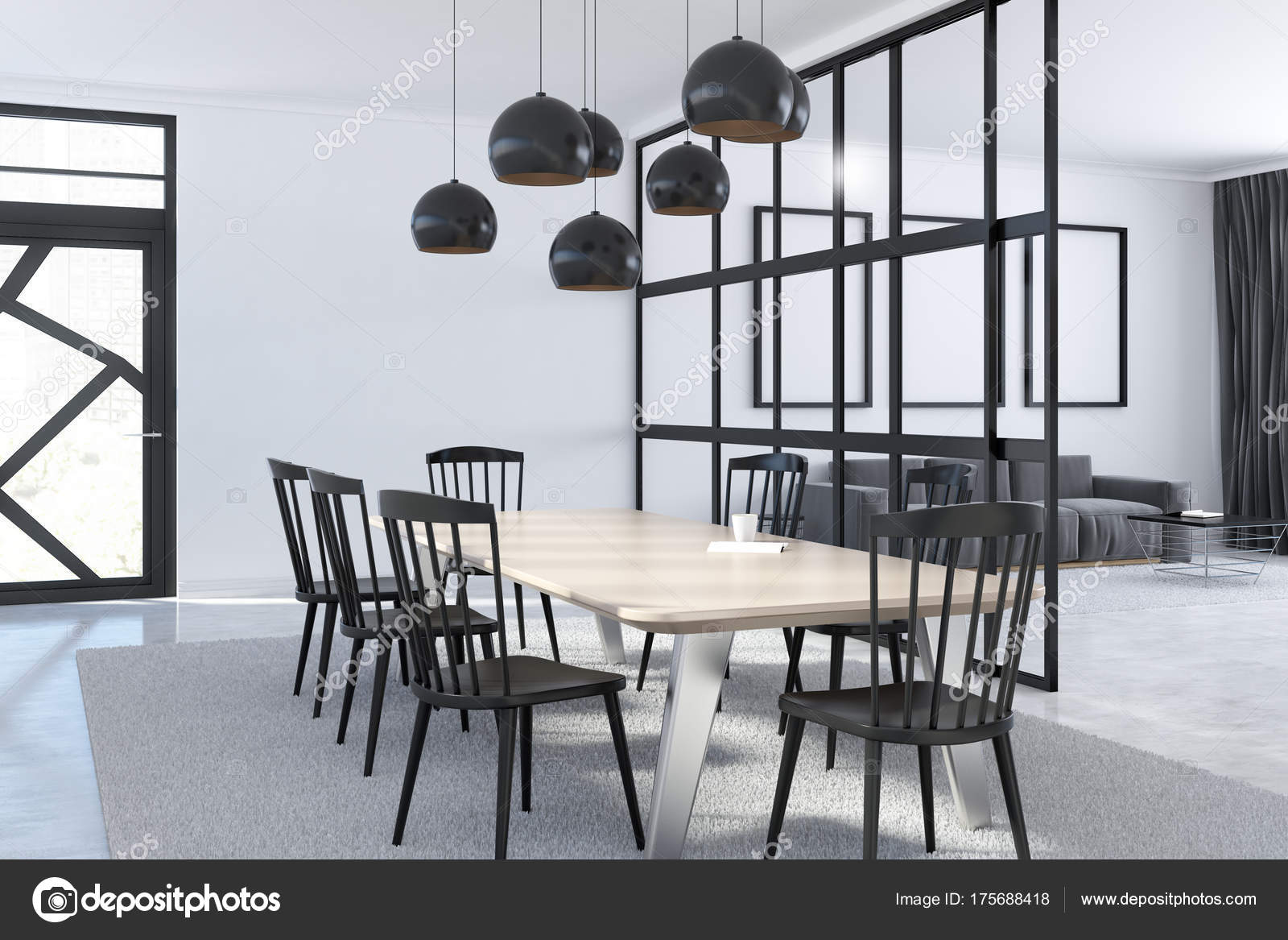 Eetkamer wit interieur — Stockfoto © denisismagilov #175688418 Eetkamer wit interieur — Stockfoto © denisismagilov #175688418