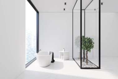 Beyaz banyo, ağaçlar