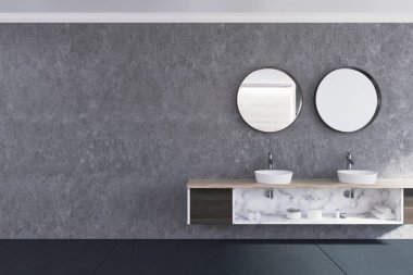 Beton duvar banyo, lavabo