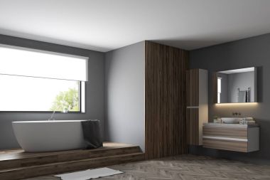 Modern gri banyo yan