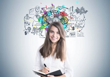 Neşeli genç kadın, Organizatör, cog beyin