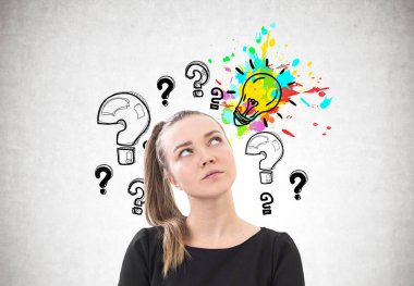 Dalgın kadınla at kuyruğu, soru cevap