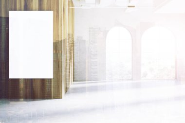 Boş kemer windows Oda, poster, ahşap tonda