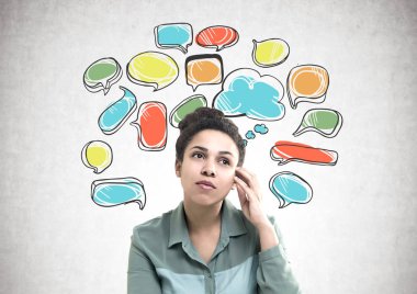 Dalgın, Afrikalı-Amerikalı kadın konuşma kabarcıklar