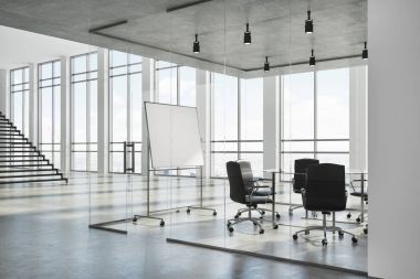 Beyaz ve cam konferans Oda köşesi