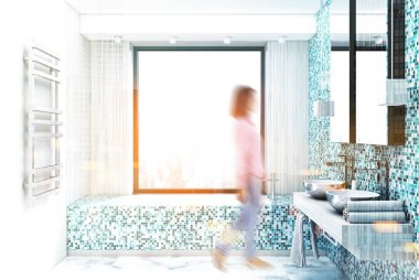 Mavi karo banyo iç tonda