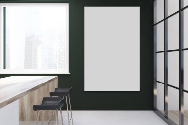 Siyah mutfak bir çizgiyle poster