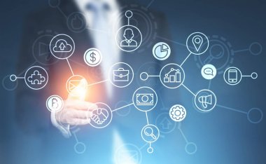 Parlayan parmak işadamı, ağ