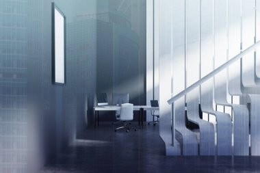 Tonda siyah Office Orijinal beyaz merdiven