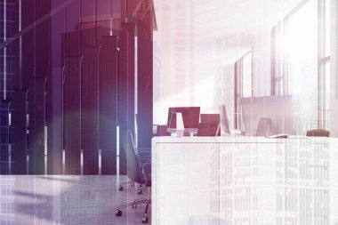 Beyaz ve siyah ofis iç tonda