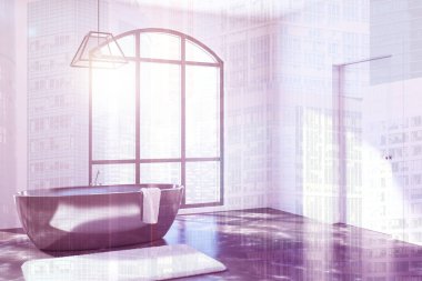 Tonda siyah beyaz banyo küvet