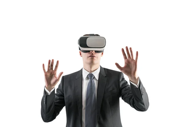 Businessman in VR glasses — Stock Photo, Image