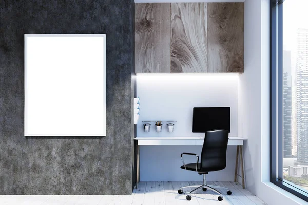 Beton ve beyaz ev ofis, poster