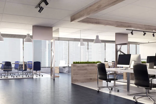 Modernes Büro und ein Besprechungsraum — Stockfoto